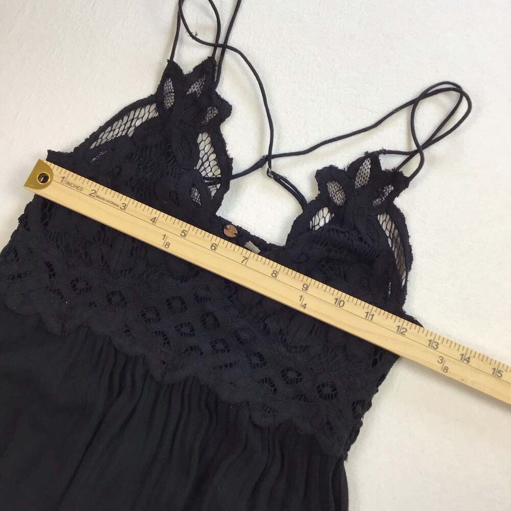 Free People Adella Black Lace Slip Dress XS boho babydoll Y2K - Picture 5 of 9